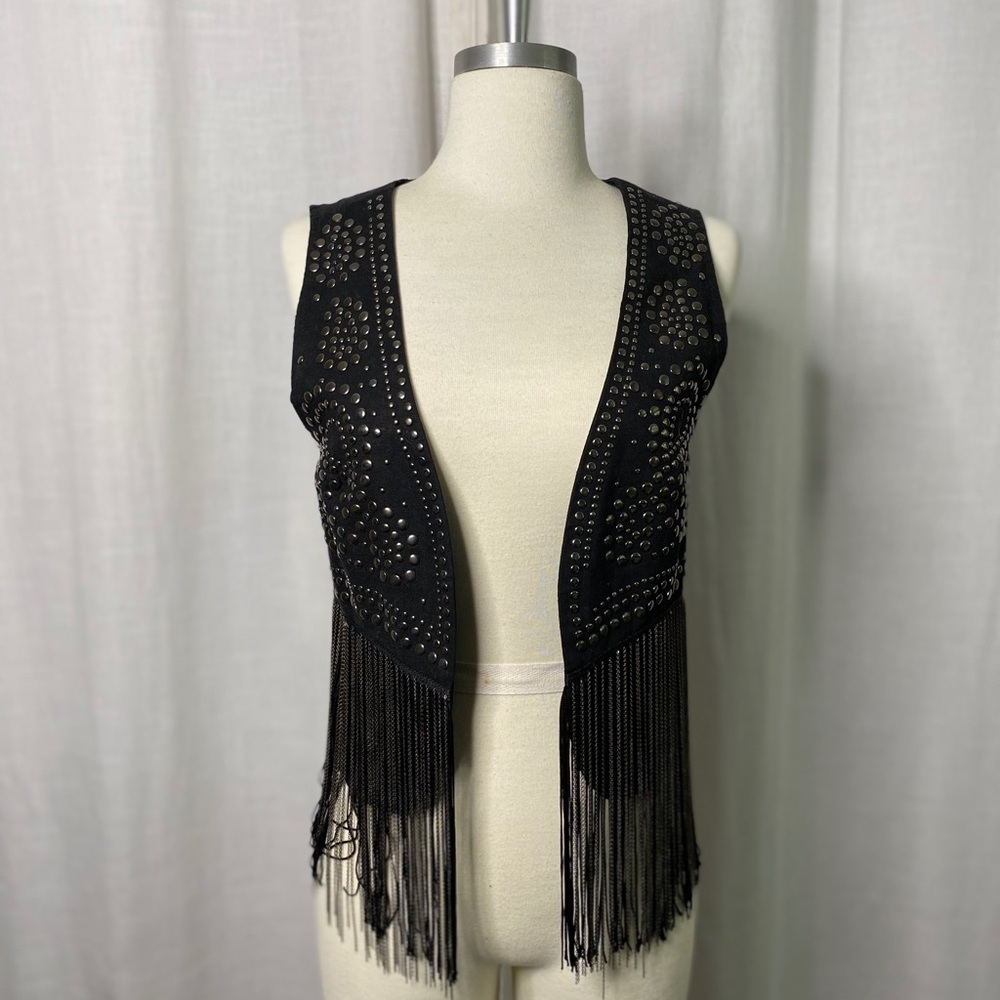 Black Fringe Vest